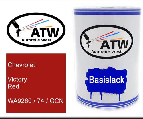 Chevrolet, Victory Red, WA9260 / 74 / GCN: 500ml Lackdose, von ATW Autoteile West.
